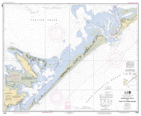 NOAA Chart 11550 Ocracoke lnlet and Part of Core Sound Nautical map