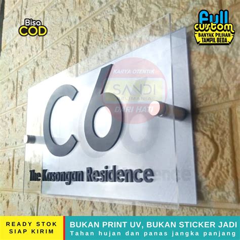 NOMOR RUMAH BAHAN AKRILIK - NOMOR RUMAH AKRILIK 25 X 16 - raincitystudios.com