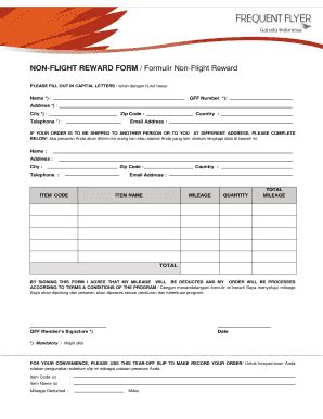 NON-AIR REWARD FORM / Formulir Non-Air Reward