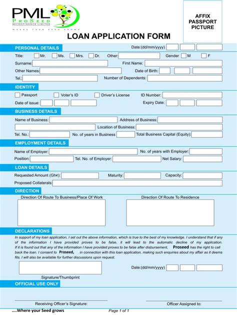 NORMAL LOAN APPLICATION AND AGREEMENT FORM