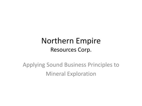 NORTHERN EMPIRE RESOURCES CORP : PPG Stock Price