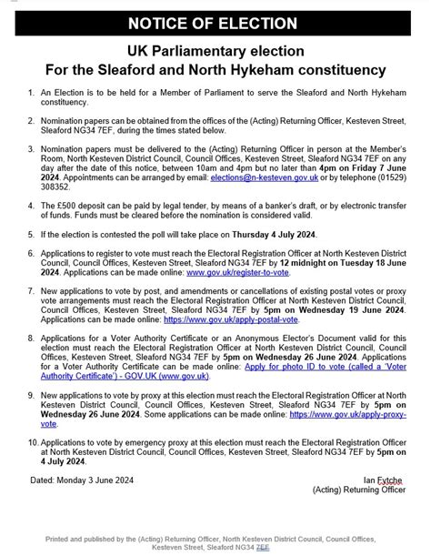 NOTICE OF ELECTION - north-scarle.parish.lincolnshire.gov.uk