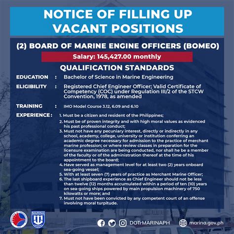 NOTICE OF FILLING-UP OF VACANT POSITIONS - Maritime …