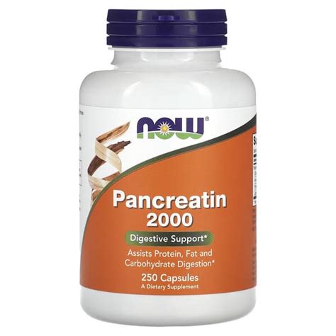 NOW Foods, Pancreatin 2000, 250 Capsules - iHerb.com