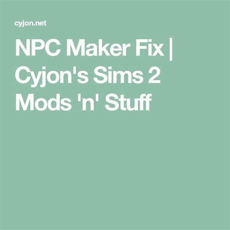 NPC Maker Fix Cyjon