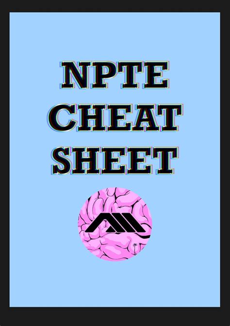 NPTE Guide to Tables PDF Study Guide Cheat Sheet Etsy