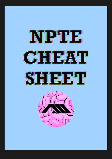 NPTE Guide to Tables PDF Study Guide Cheat Sheet Physical Etsy