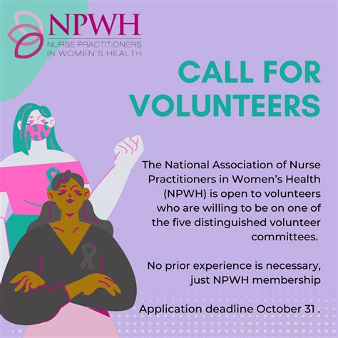 NPWH October 2024 Monthly Newsletter: Call for Volunteers