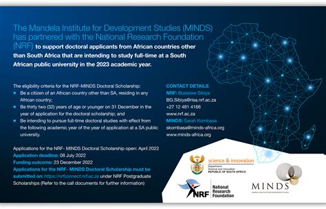 NRF-MINDS Doctoral Scholarship 2024 for African Students