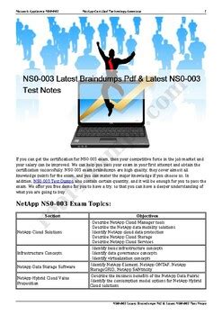 NS0-003 PDF Testsoftware