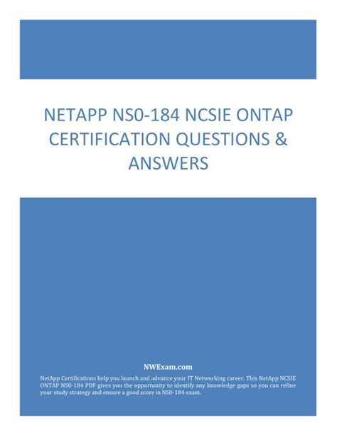 NS0-184 Zertifizierungsprüfung