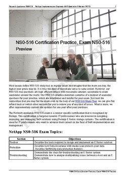 NS0-516 Prüfungsinformationen