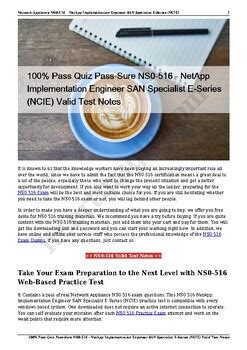 NS0-516 Prüfungsinformationen