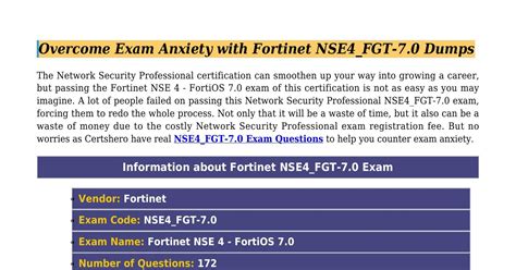 NSE4_FGT-7.0 Dumps