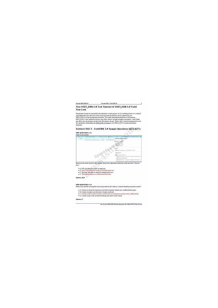 NSE5_EDR-5.0 Test Pattern