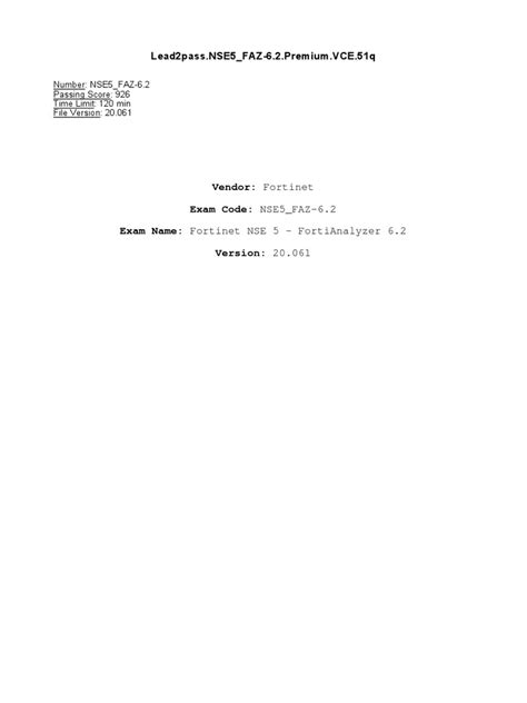 NSE5_FAZ-6.2 PDF Demo