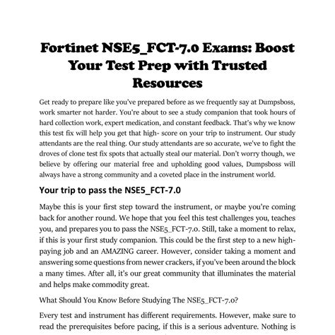 NSE5_FCT-7.0 Exam