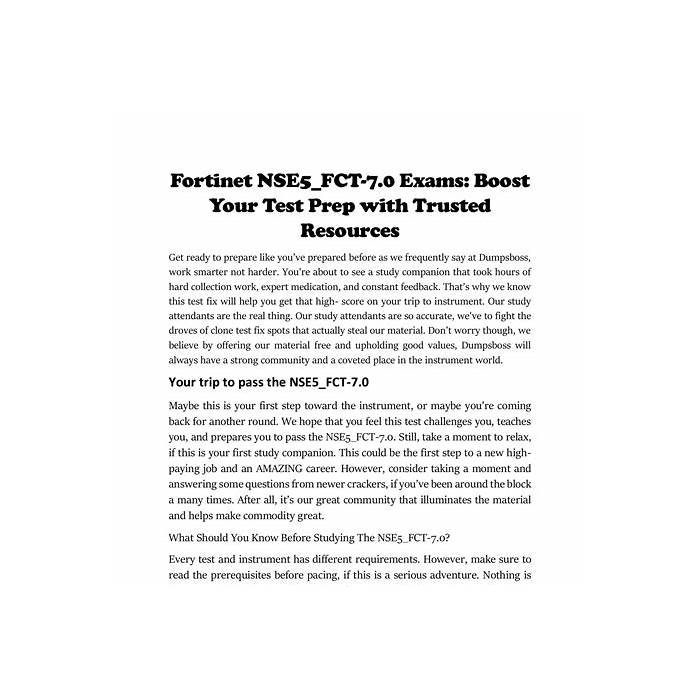 NSE5_FCT-7.0 Online Prüfungen