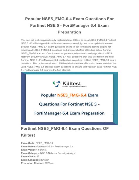 NSE5_FMG-6.4 Exam Learning