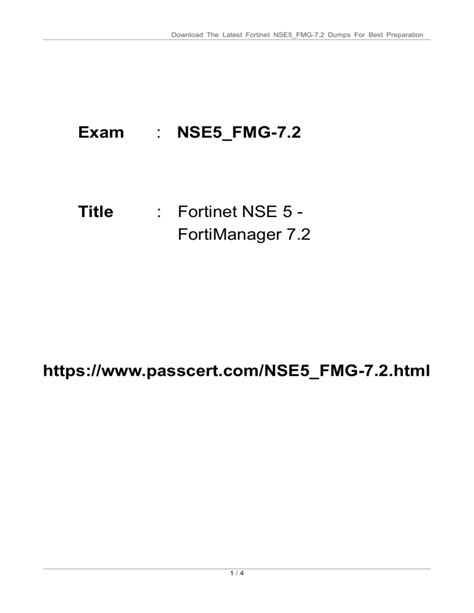 NSE5_FMG-7.2 Prüfungsmaterialien