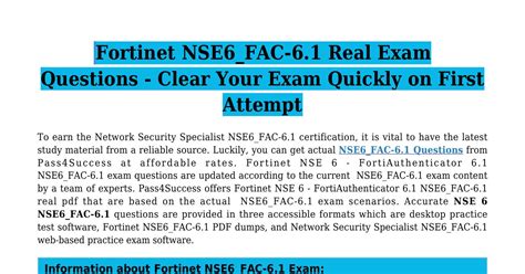 NSE6_FAC-6.1 Exam