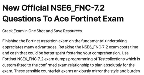 NSE6_FNC-7.2 Exam