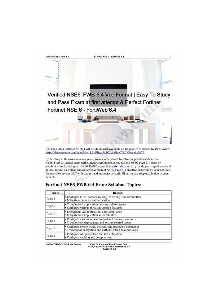 NSE6_FWB-6.4 Latest Test Materials