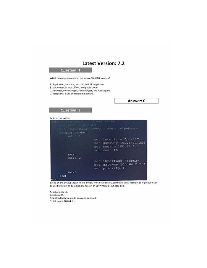 Latest NSE7_SDW-6.4 Questions