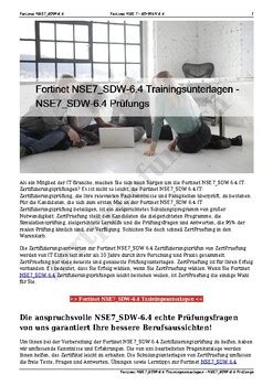 NSE7_SDW-7.0 Trainingsunterlagen