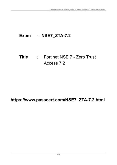 NSE7_ZTA-7.2 Lerntipps