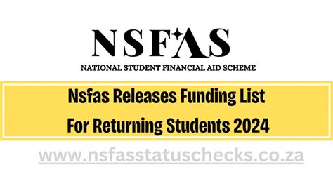 NSFAS releases 2024 funding lists for eligible students