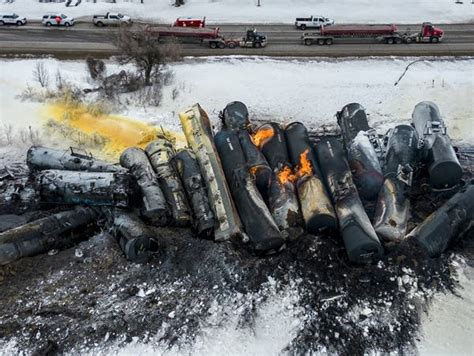 NTSB blames broken rail for fiery March freight train derailment in western Minnesota