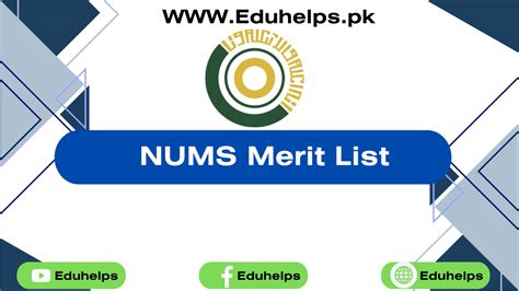 NUMS Merit List 2024 - edupro.pk