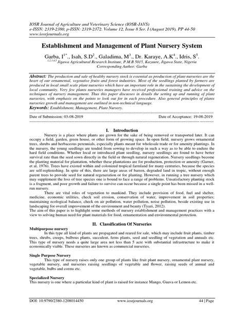Nursery Establishment and Management Guide - Scribd - raincitystudios.com