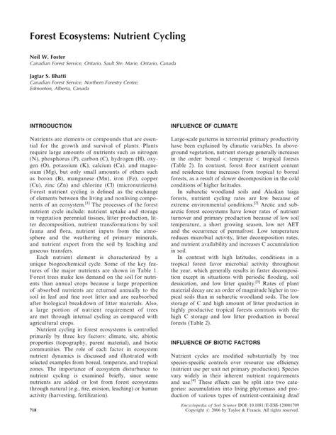 Nutrient Distribution and Cycling in a Sub-Alpine Coniferous Forest ... - raincitystudios.com