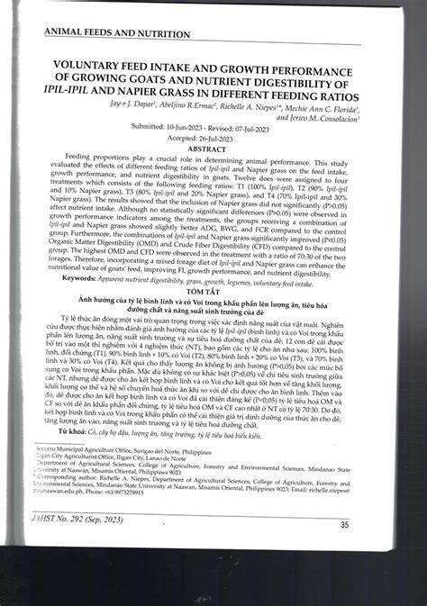 Nutrient stability and growth performance of pre-weaning goats fed ... - raincitystudios.com