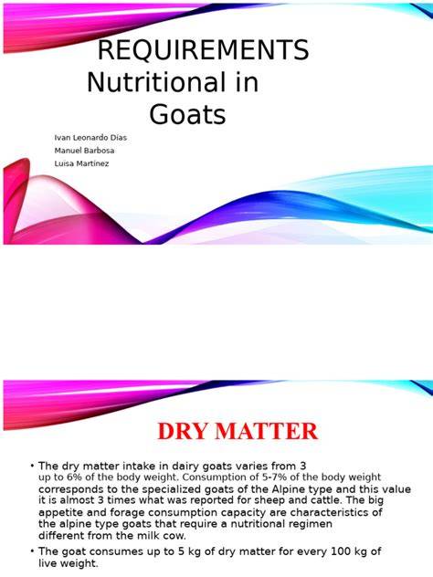 Nutritional Requirements of Goats - Management and Nutrition - raincitystudios.com
