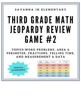 NWEA MATH REVIEWTHIRD GRADE Jeopardy Template