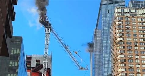 NYC construction crane catches fire, collapses into street; injuries reported