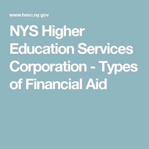 NYS Higher Education Services Corporation - Types of …