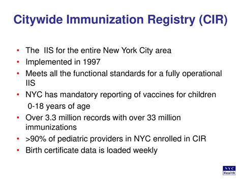 NYSIIS/CIR Reporting Requirements for the COVID-19 Vaccination …