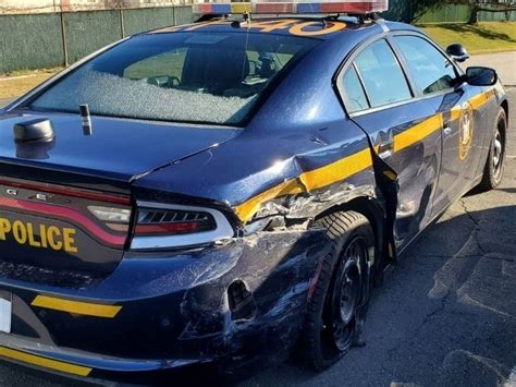 NYSP: Driver strikes police cruiser in chase, causes $10K in damage