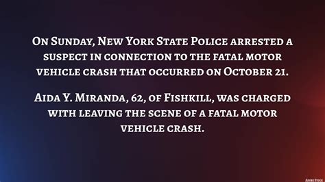 NYSP: Fishkill woman arrested for allegedly leaving the scene of a fatal accident