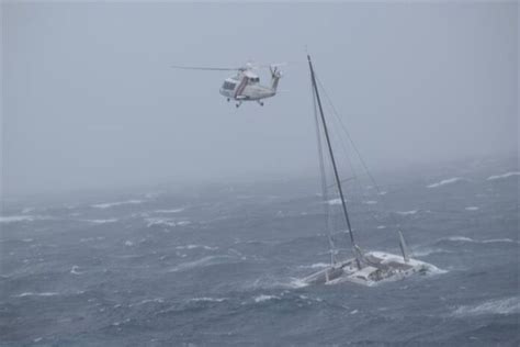 NZ Navy rescues catamaran sailor in Cyclone Gabrielle