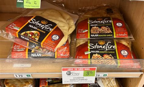 Naan bread publix. Print your coupon and head to Publix this week for a nice deal on Stonefire Naan Flatbread. You can pick up the packs for as little as 90¢ the next time you shop! Stonefire Naan, 7.05 to 12.7 oz, or Artisan Thin Pizza Crust, 16.2 oz, BOGO $3.79 – $4.99 –$1/1 Stonefire Naan or Mini Naan printable As low as 90¢ after coupon. 