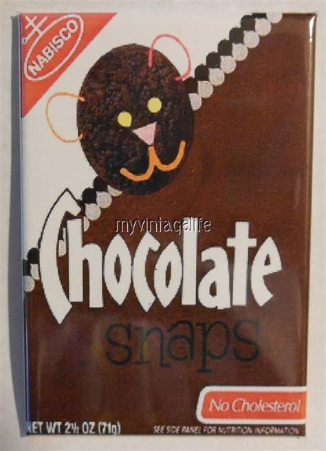 Nabisco chocolate snap cookies. Famous Chocolate Snap cookie box made in plastic canvas (26) $ 55.00. FREE shipping ... Add to Favorites Nabisco Chocolate Snaps 2" x 3" Fridge Magnet Art Vintage cookies NOT FOOD (1.9k) $ 7.95. FREE shipping Add to Favorites Chocolate Snaps-5x7 inch Print from Original Illustration (159) $ 5.00. Add to Favorites Birthday number chocolate slab ... 