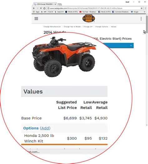 Nada guide atv. The NADA Guide is the easiest to use, but the Kelly Blue Book is still the most popular. It's not a bad idea to check both guides just to compare the prices and use them to figure a good price bracket. Click here for NADA Used Arctic Cat ATV prices. Click here for Kelly Blue Book used ATV prices. 