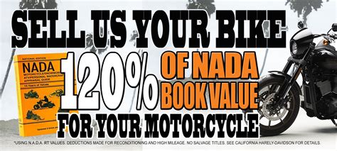Nada values motorcycle. The NADA motorcycle values guide books are published three times a year (January, May and September). As per NADA’s website motorcycle pricing and values for new and used are defined as: MSRP : MSRP is the base Manufacturer’s Suggested Retail Price at the time of introduction, including standard equipment only and excluding taxes ... 