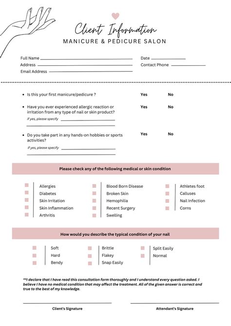 Nail Client Intake Form