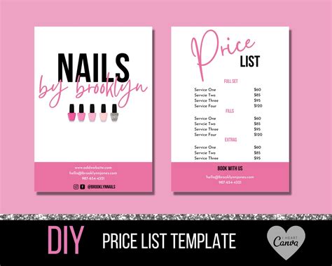 Nail Price List Template